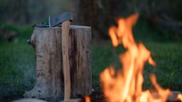Hults Bruk Ax in Front of Fire